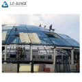 Steel structure space frame church hollow laminated tempered glass dome building